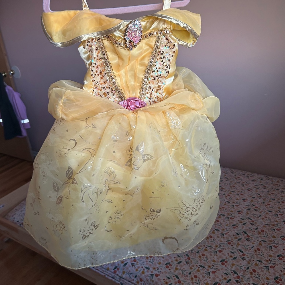 Disney Golden Princess Dress with Pink Accents